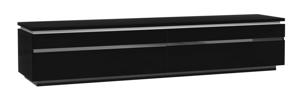 Logan Black Gloss TV Unit & Lights | FADS