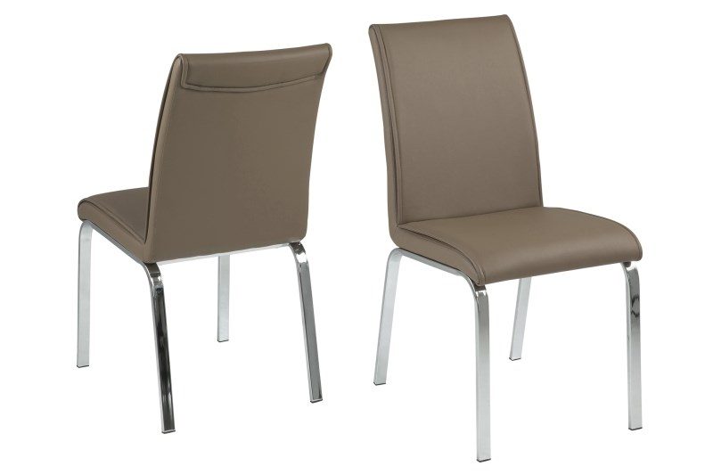 Leonora Taupe Faux Leather Dining Chairs | Dining Chairs | FADS