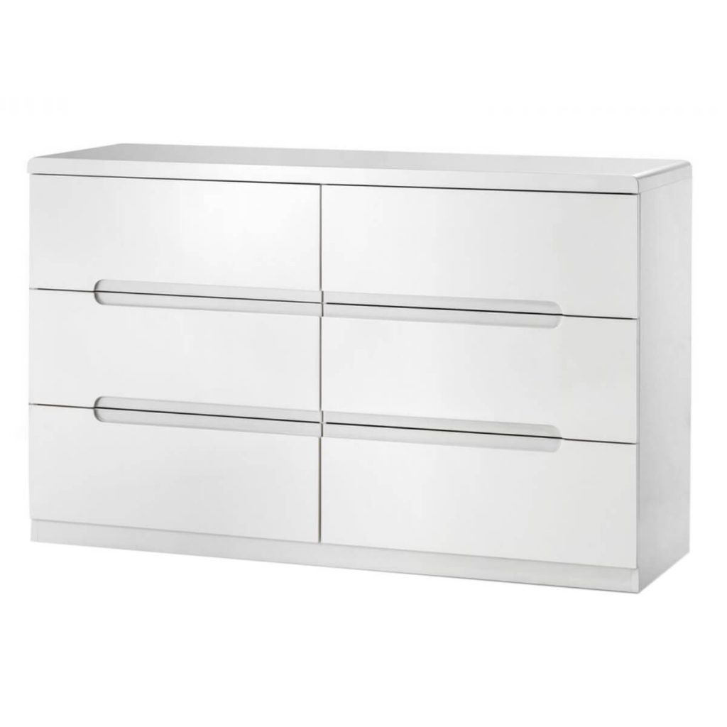 First 3 Drawer White Gloss Chest of Drawers FADS