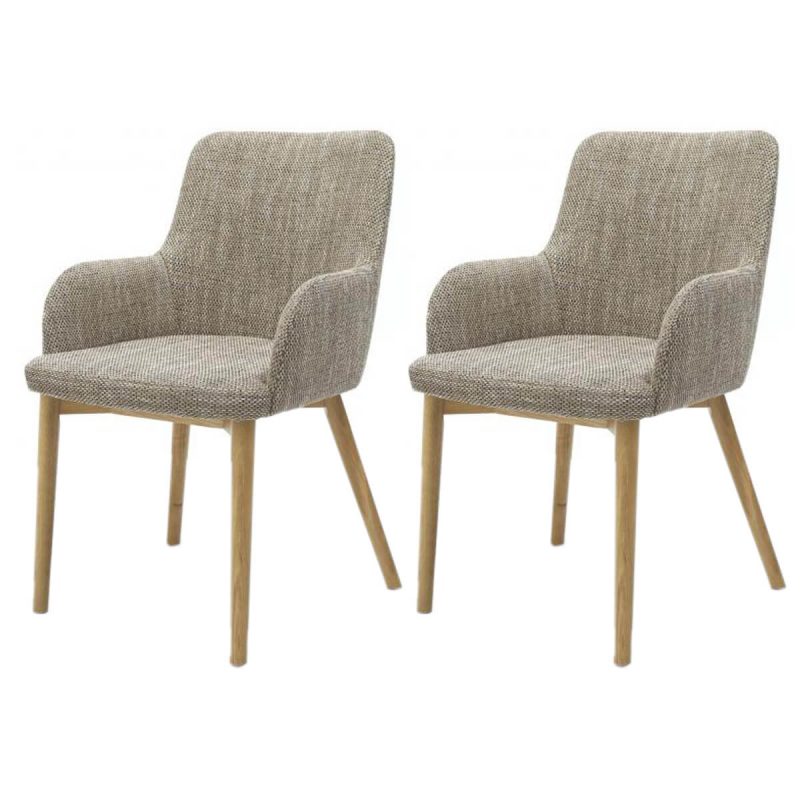 Sidcup Tweed Fabric Dining Chairs Carver Chairs Dining Fads 8350