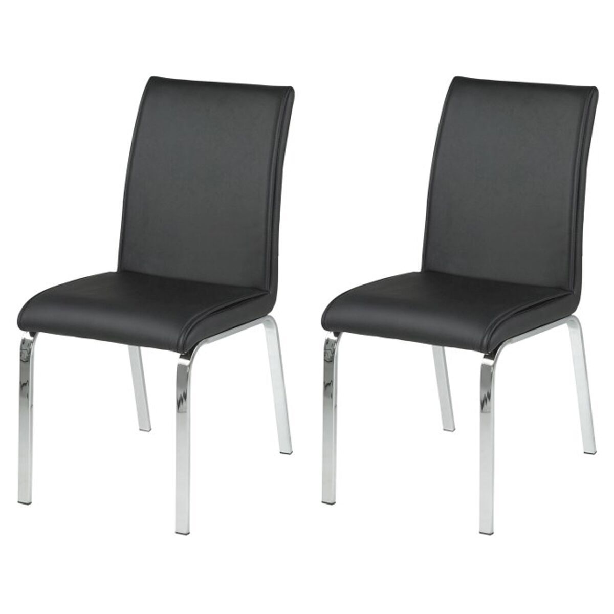 Leonora Black Faux Leather Dining Chairs | Dining Chairs | FADS
