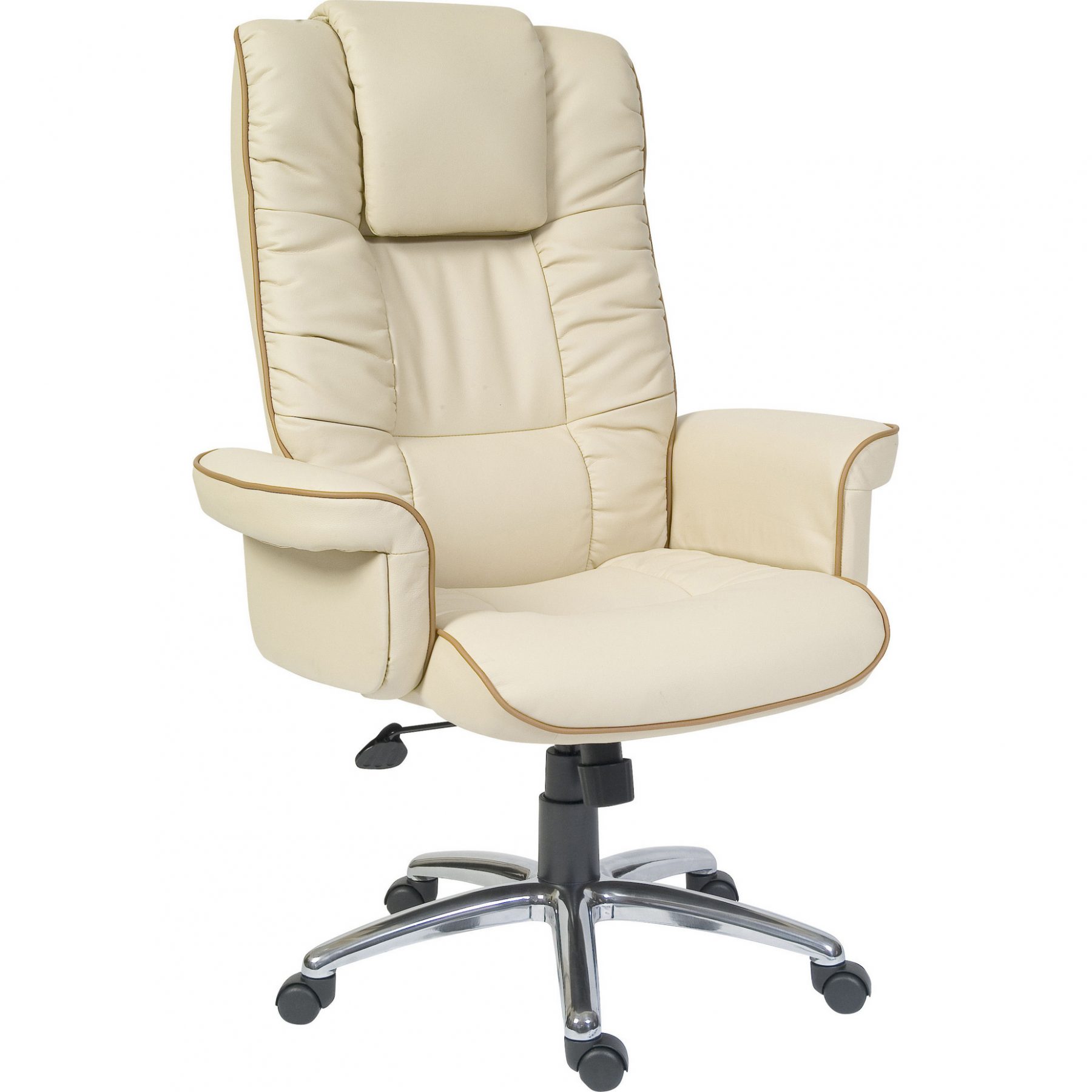 Allure Cream Leather Executive Office Chair Home Office Fads