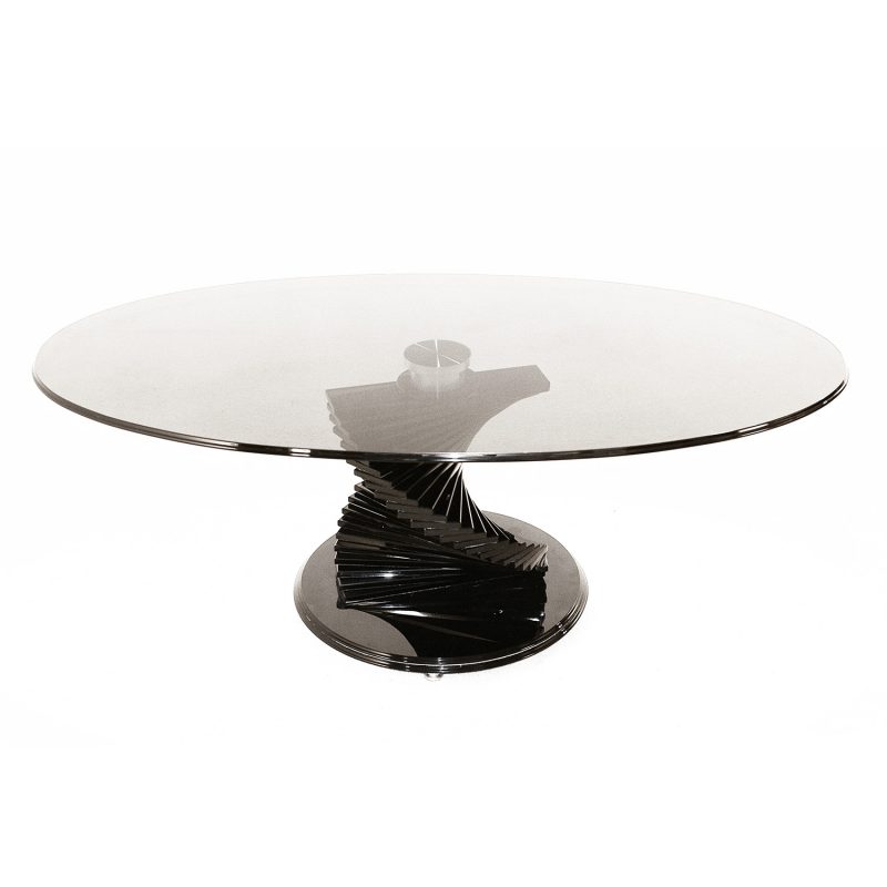 Twirl Smoked Black Glass Coffee Table | Modern Glass Furniture | FADS