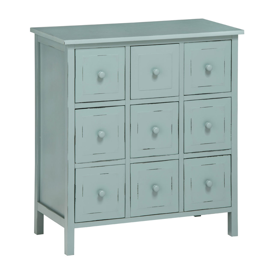 Vintage 9 Drawer Chest Blue Or Cream | FADS.co.uk