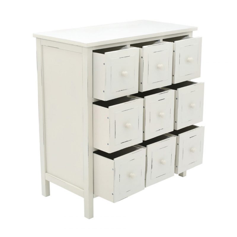 Vintage 9 Drawer Chest Cream | Chest of Drawers | FADS.co.uk