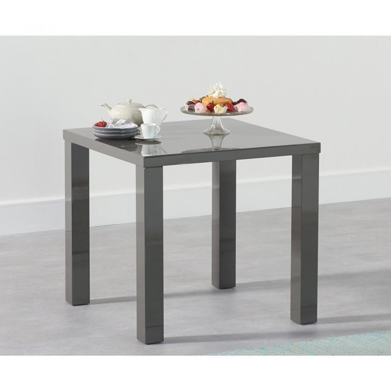 Luna Square Gloss Dining Table Dark Grey 2 4 Seat FADS