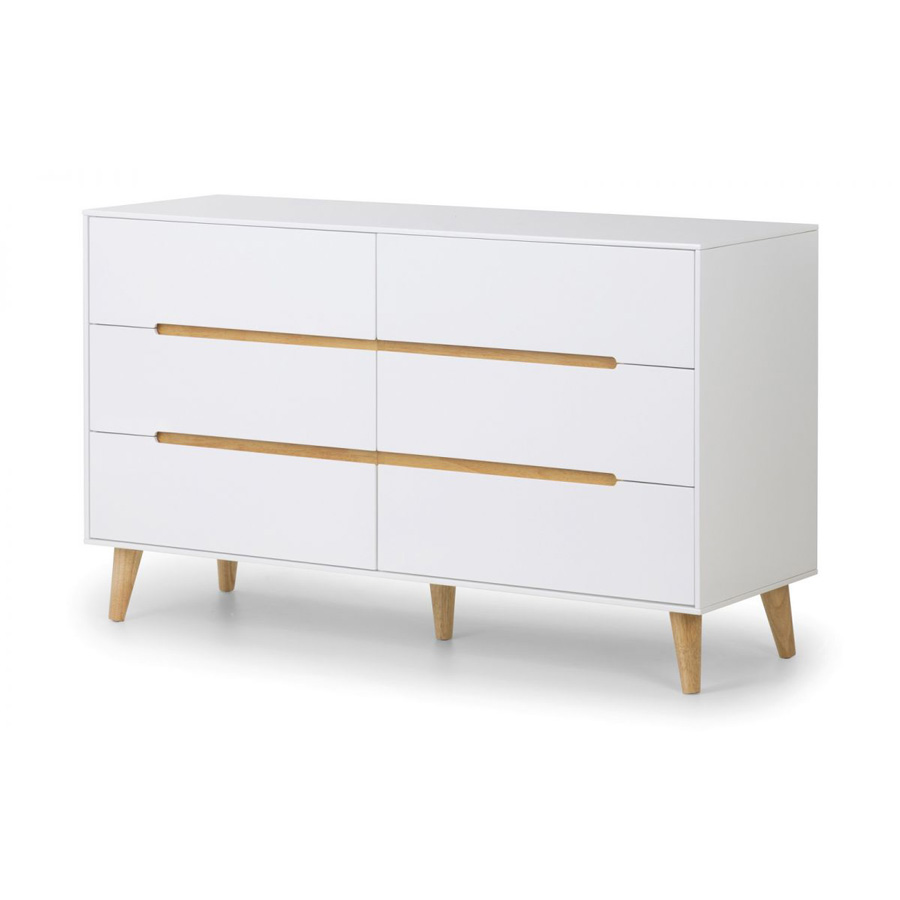 Buy Bari White High Gloss Wide Chest | Bedroom Furniture | FADS