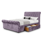 Verona Lilac Crushed Velvet Storage Bed - Double & King Size