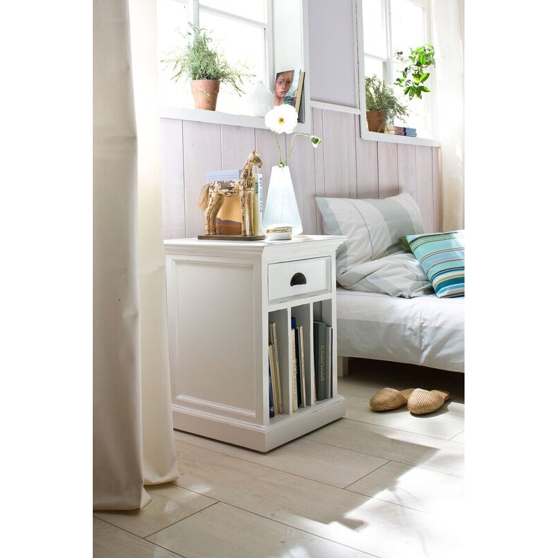 Halifax White Painted 1 Drawer Bedside Table 2