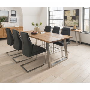 Chichester Dining Table With 2 Large Benches Oak Grey Fads