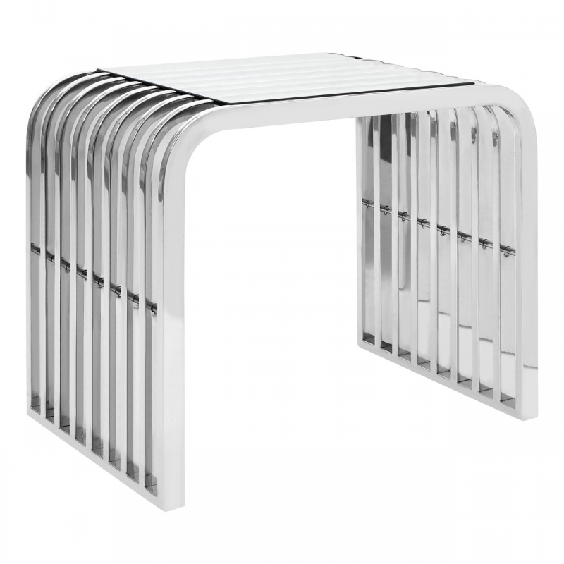 Vogue Silver Slatted Lamp Table 1