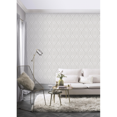 New York Geometric Light Grey Wallpaper | Wallpaper | FADS