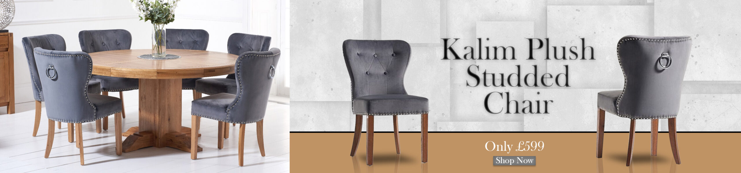 FADS Kalim Plush Studded Chair